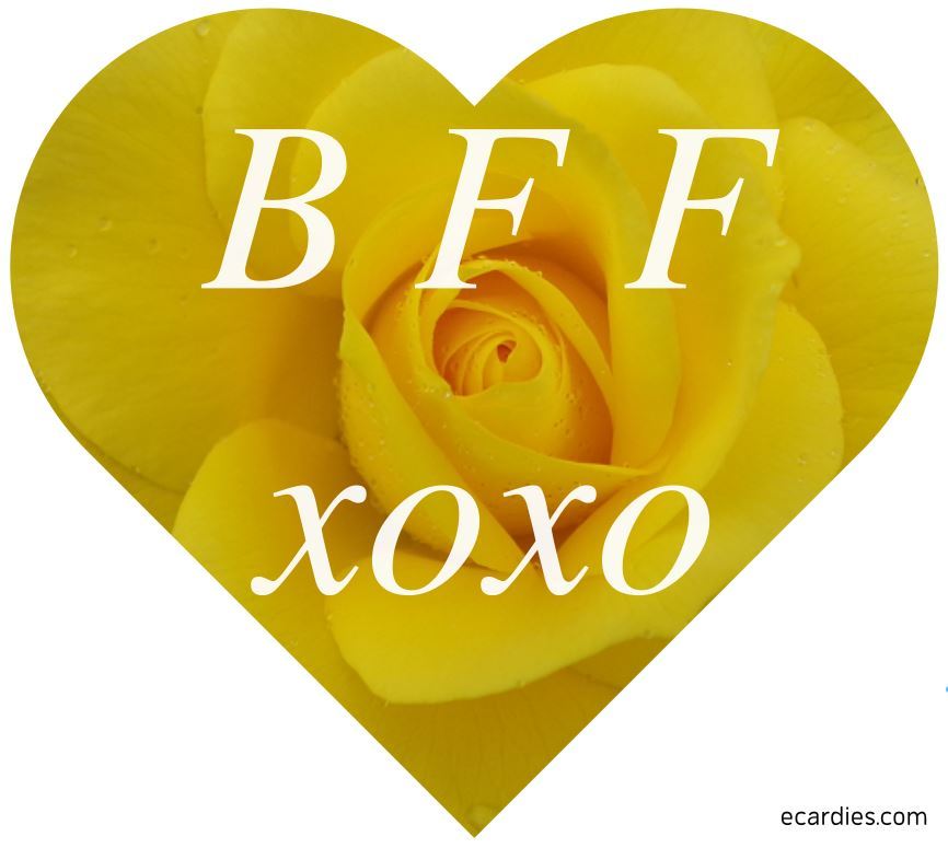 Hearts BFF Photographic eCard Yellow Rose